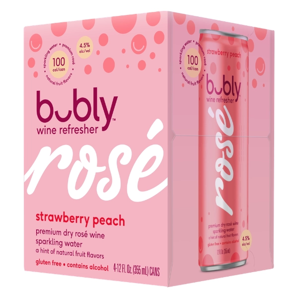 BUBLY WINE REFRESHER STRAWBERRY PEACH 4PK