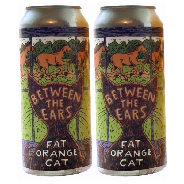 FAT ORANGE CAT BETWEEN THE EARS 4PK
