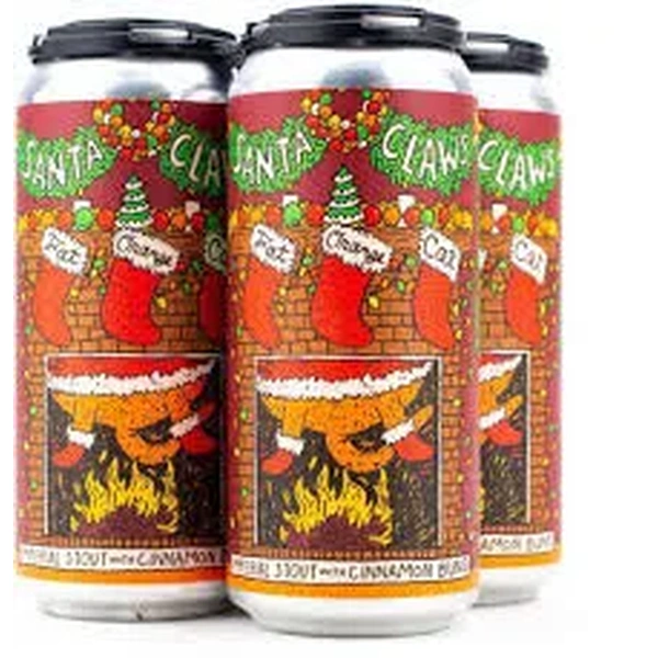 FAT ORANGE CAT SANTA CLAWS 4PK