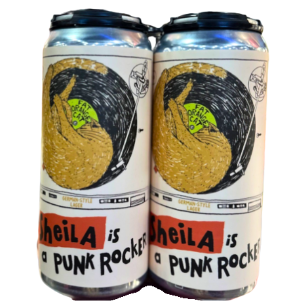 FAT ORANGE CAT SHIELA IS A PUNK ROCKER 4PK