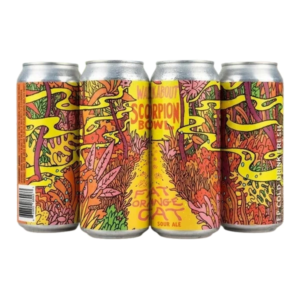 FAT ORANGE CAT WALKABOUT SCORPIAN BOWL 4PK