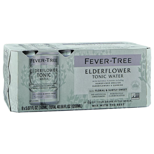 FEVER TREE CANS ELDERFLOWER TONIC 8PK