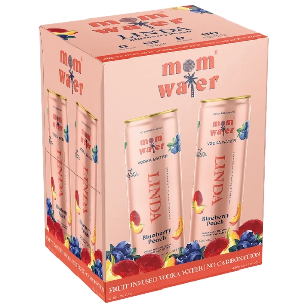 MOM WATER BLUBERRY PEACH 4PK