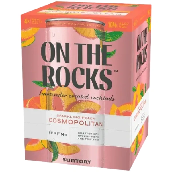 ON THE ROCKS CANS PEACH COSMO 4PK