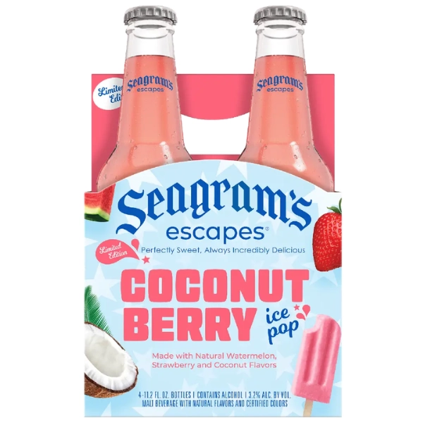 SEAGRAMS COOLERS COCONUT BERRY 4PK