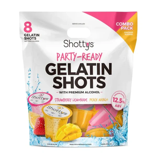 SHOTTYS GELATIN STRAW/PEACH 8PK
