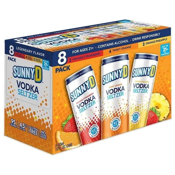 SUNNY D VODKA VARIETY SELTZER 8PK